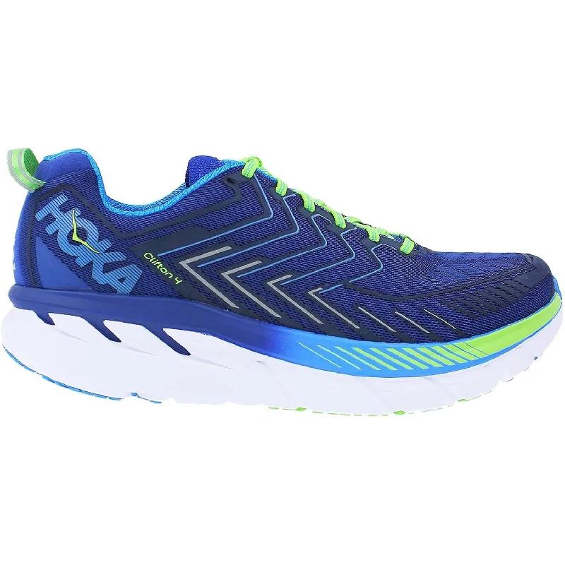 Men's Hoka One One Clifton 4 True Blue/Jasmine Green Mesh