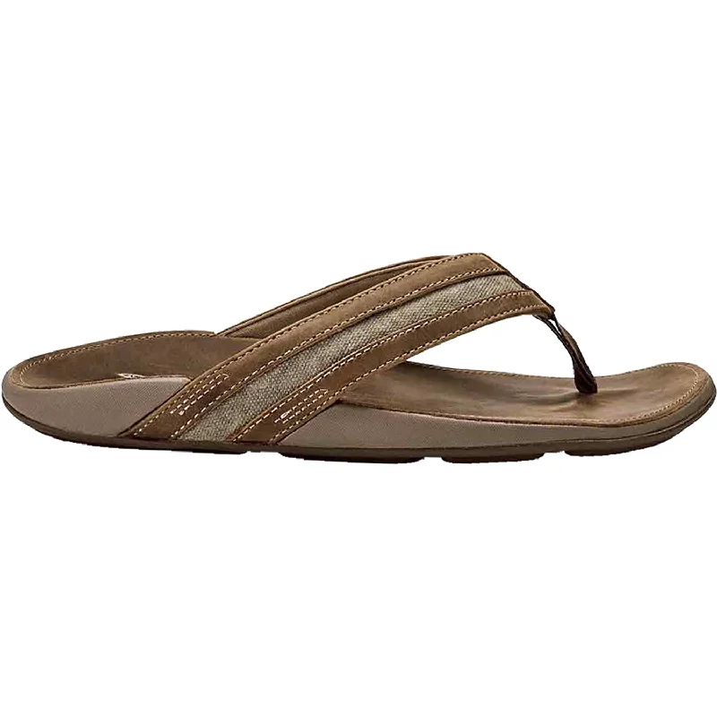 comfortable sandals for sightseeing -Men's OluKai Ikoi Mustang Leather