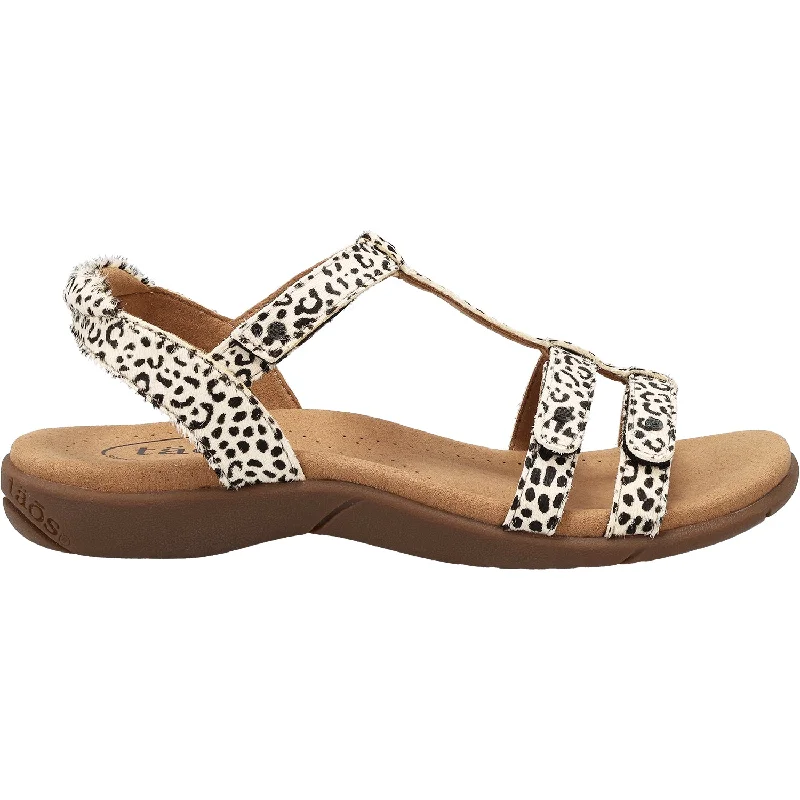 sandals for stylish outdoor beach adventuresWomen's Taos Trophy 2 Black/White Cheetah Leather