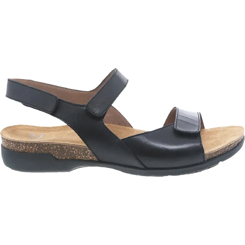 sandals with thick soles for outdoor activities -Women's Dansko Ronda Black Leather