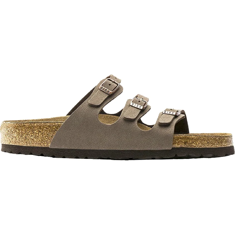 sandals with cushioned straps for comfort -Women's Birkenstock Florida Soft Footbed Mocha Birkibuc