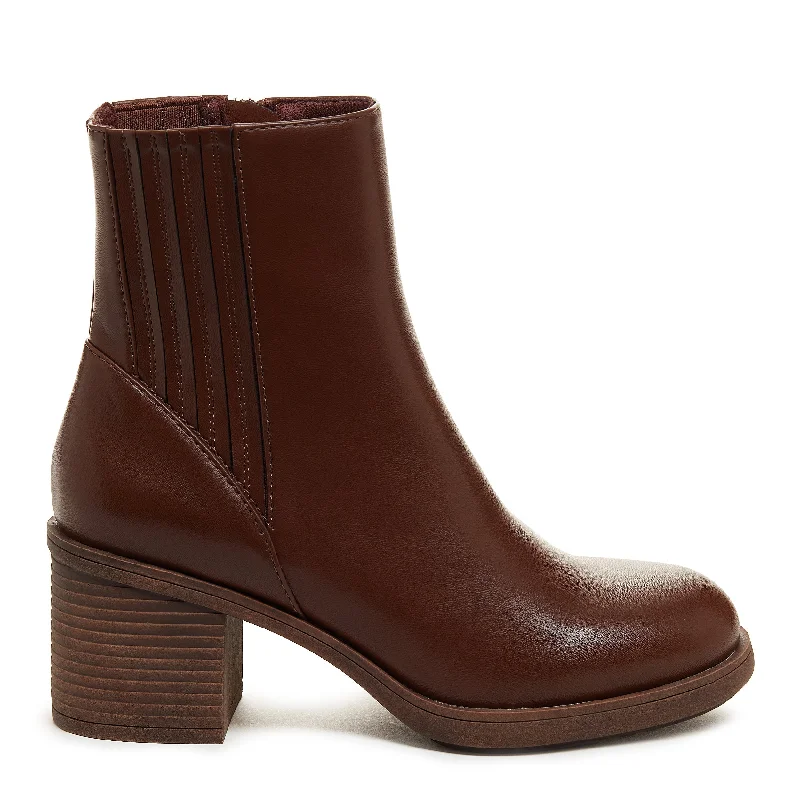 Snow boots for women-Sonora Brown Platform Chelsea Boot