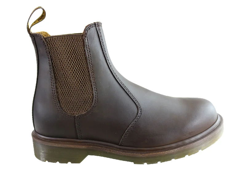 Cozy snow boots for hiking with warm fleece-Dr Martens 2976 Gaucho Crazy Horse Unisex Leather Chelsea Boots