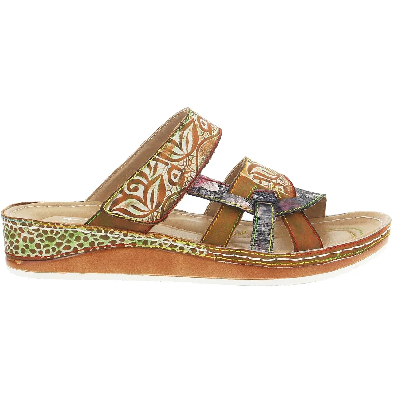 sandals with thick soles for comfort -Women's L'Artiste by Spring Step Caiman Camel Multi Leather