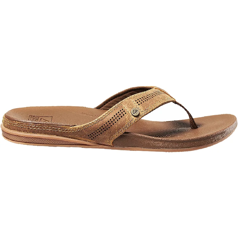 sandals with extra support for comfort -Men's Reef Cushion Lux Toffee Leather