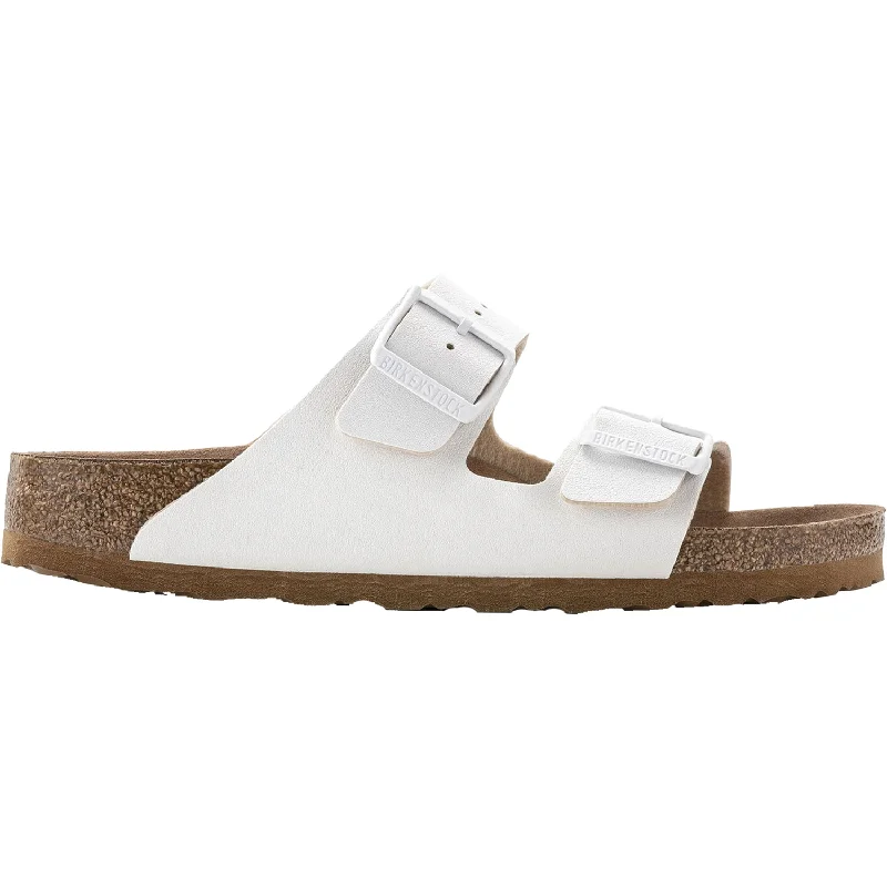 sandals for adventures in tropical weatherWomen's Birkenstock Arizona Vegan White Birkibuc