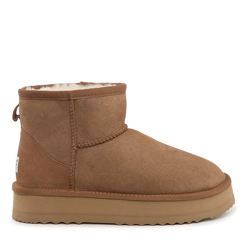 Snow boots with wool lining-UGG Platinum Mini Platform Boot