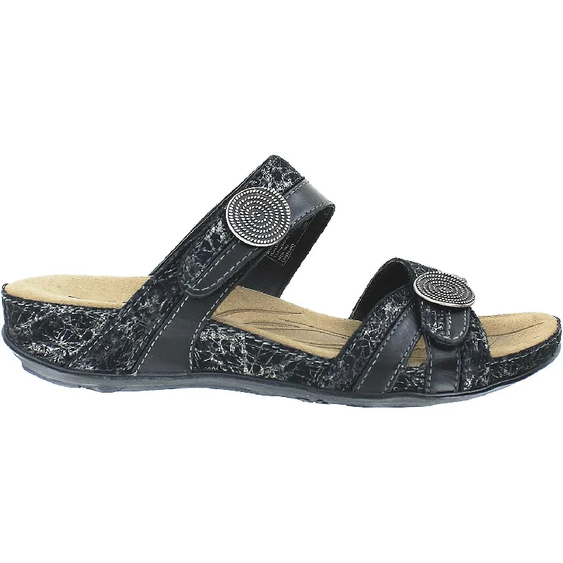 sandals for poolside relaxation -Women's Romika Fidschi 22 Black Juras Leather