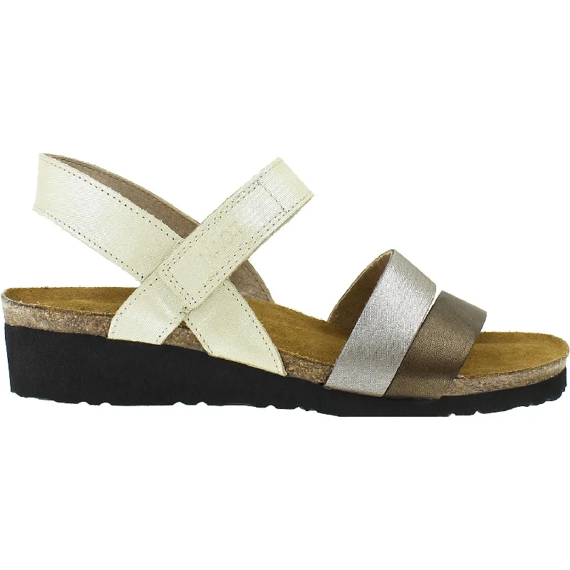 trendy sandals for teens -Women's Naot Kayla Gold/Silver/Grecian Gold Leather