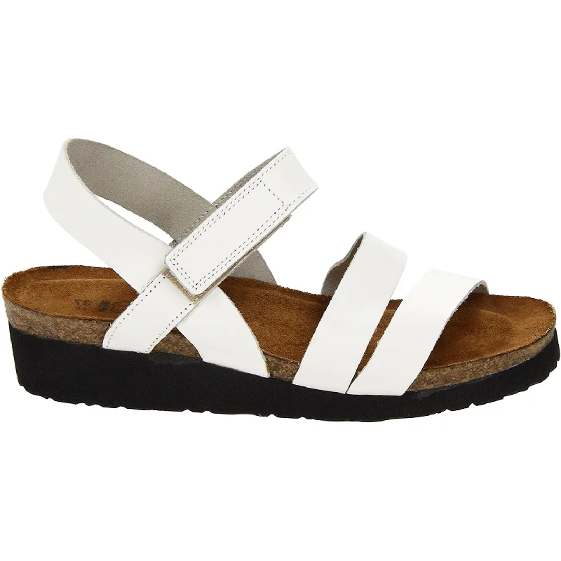 sandals for city and beach vacation in styleWomen's Naot Kayla White Leather