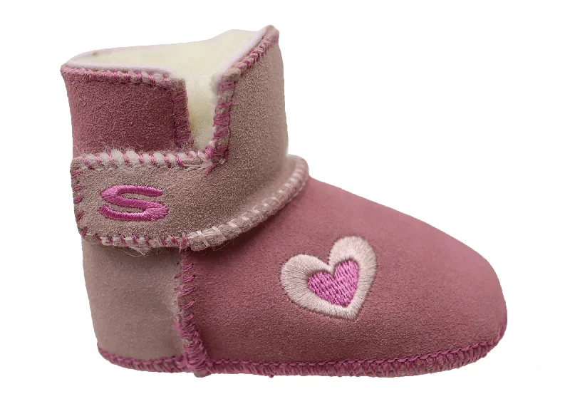 Affordable leather winter boots-Skechers Infant Baby Blizzards Tickles Boots