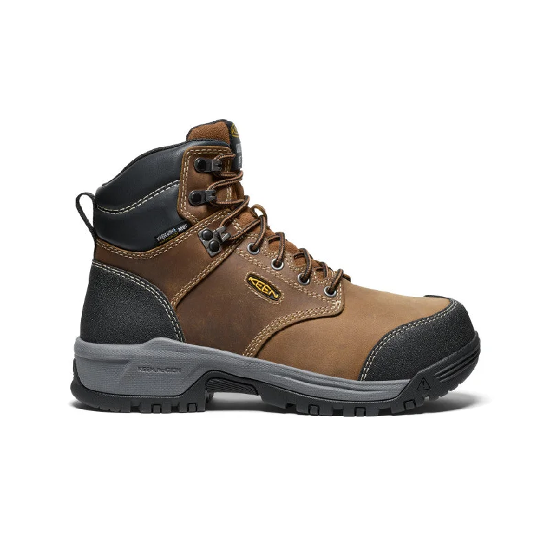 Comfortable leather boots with waterproof lining-Women's Evanston 6" Waterproof Boot INT MET (Carbon Toe)  |  Bison/Black