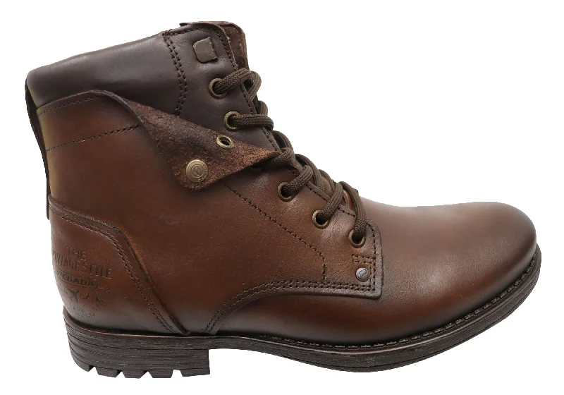 Waterproof boots for winter weather-Pegada Julian Mens Comfortable Leather Boots Made In Brazil