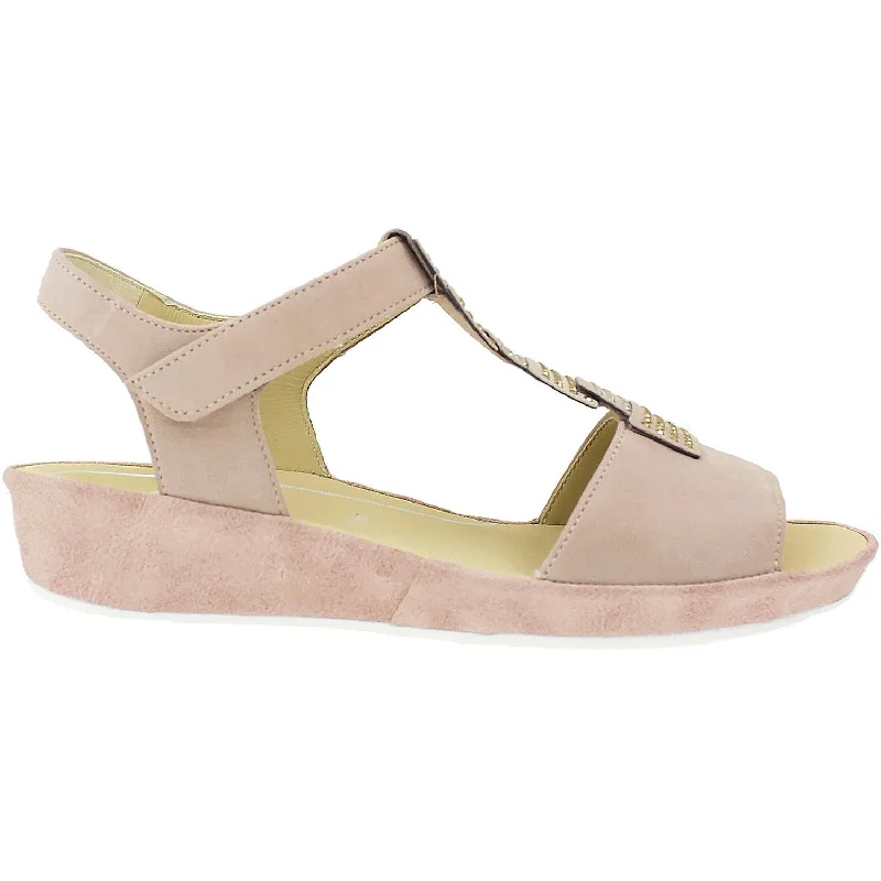 best sandals for all-day walking -Women's Ara Shoes Chrissy Puder Blush Nubuck