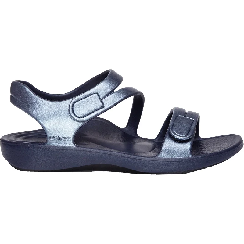 sandals for long days at the beachWomen's Aetrex Jillian Sport Shimmer Navy EVA