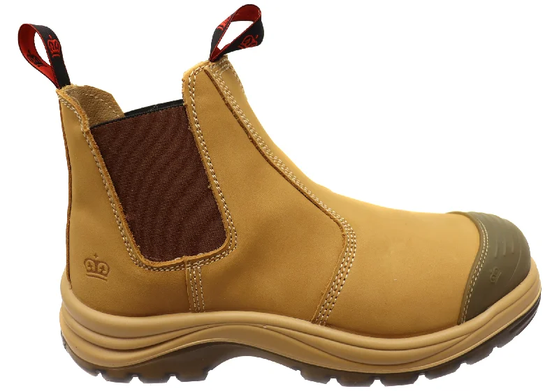 Warm ankle boots with thick lining-KingGee Mens Tradie Gusset Steel Cap Safety Boots With Scuff Cap