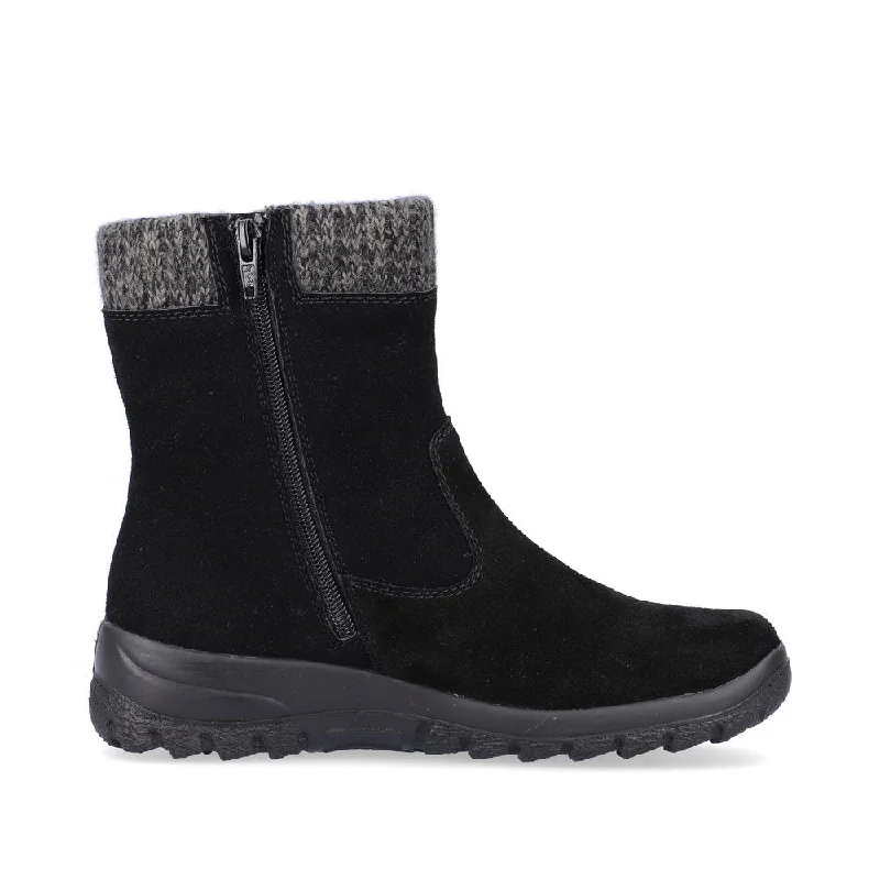 Comfortable high boots-Rieker Women’s Samti Zip Boot Schwarz/Schwarz