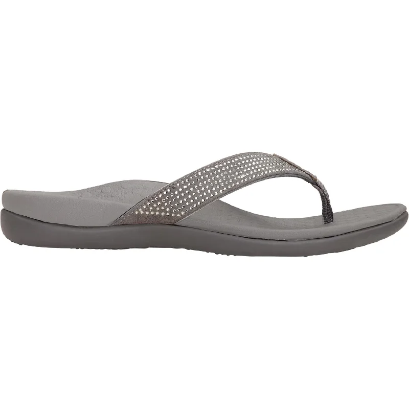 sandals for beach activities in the sunWomen's Vionic Tide Rhinestones Pewter Suede