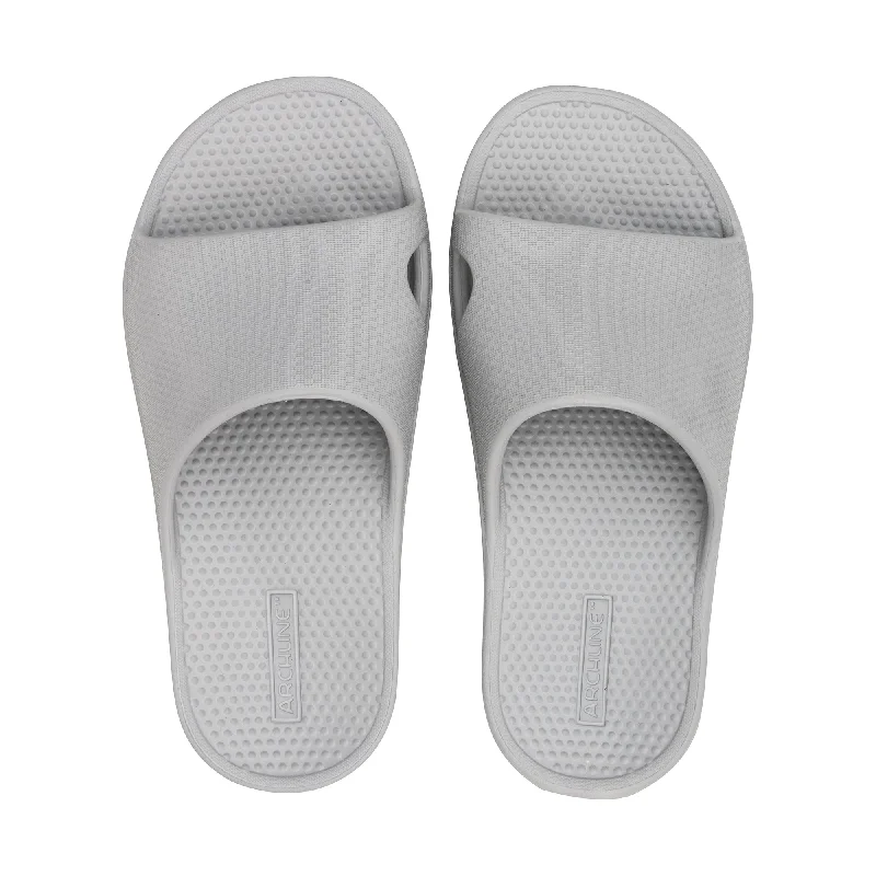 sandals for summer strolls in the sunArchline Rebound Orthotic Slides - Stone Grey