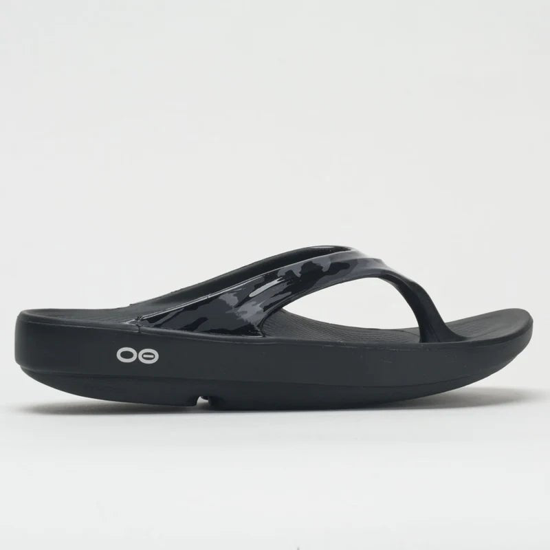 open-toe sandals for women -OOFOS LIMITED WOMEN'S BLACK GRAY CAMO