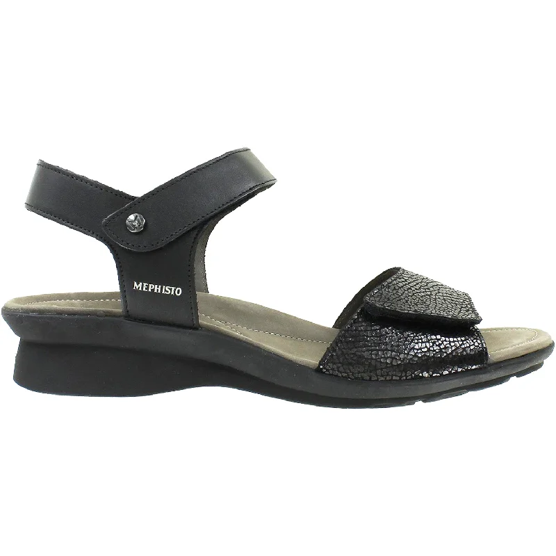 sandals for tropical beach adventuresWomen's Mephisto Pattie Black Softy/Moon Leather