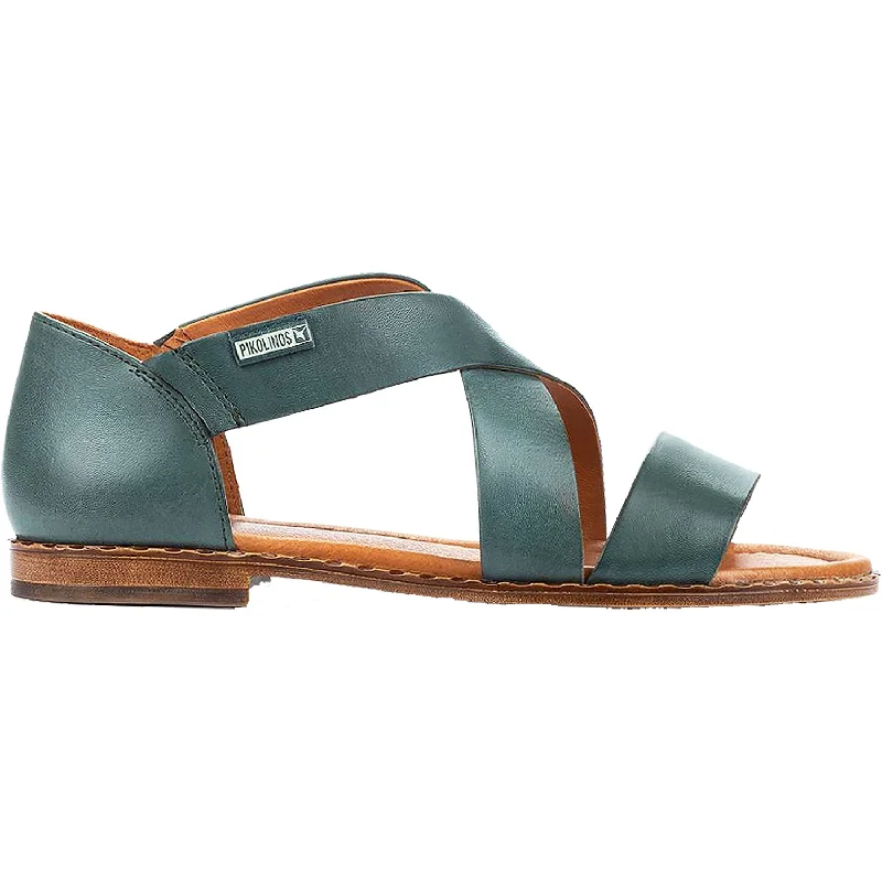 durable sandals for travel -Women's Pikolinos Algar W0X-0552 Emerald Leather