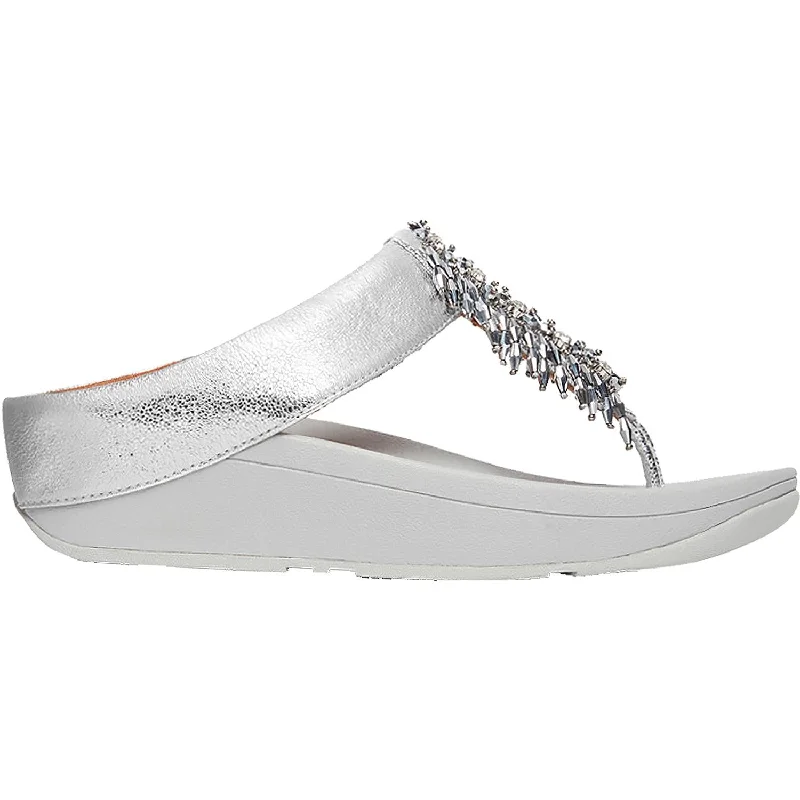 sandals with extra support for outdoor walksWomen's Fit Flop Velma Adorn Toe-Thong Silver Synthetic