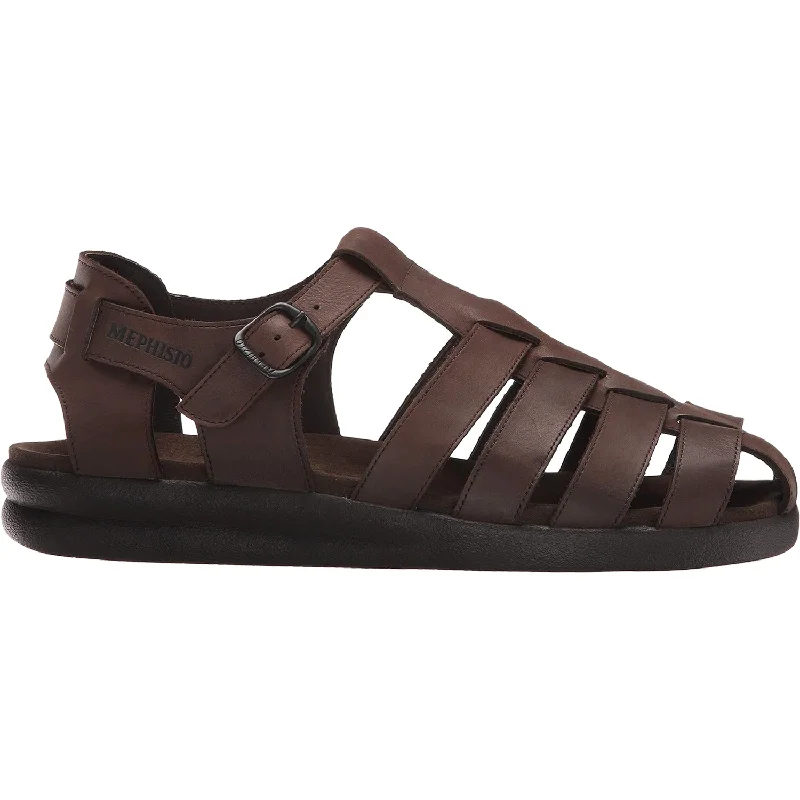 sandals for casual beach strolls -Men's Mephisto Sam Dark Brown Leather