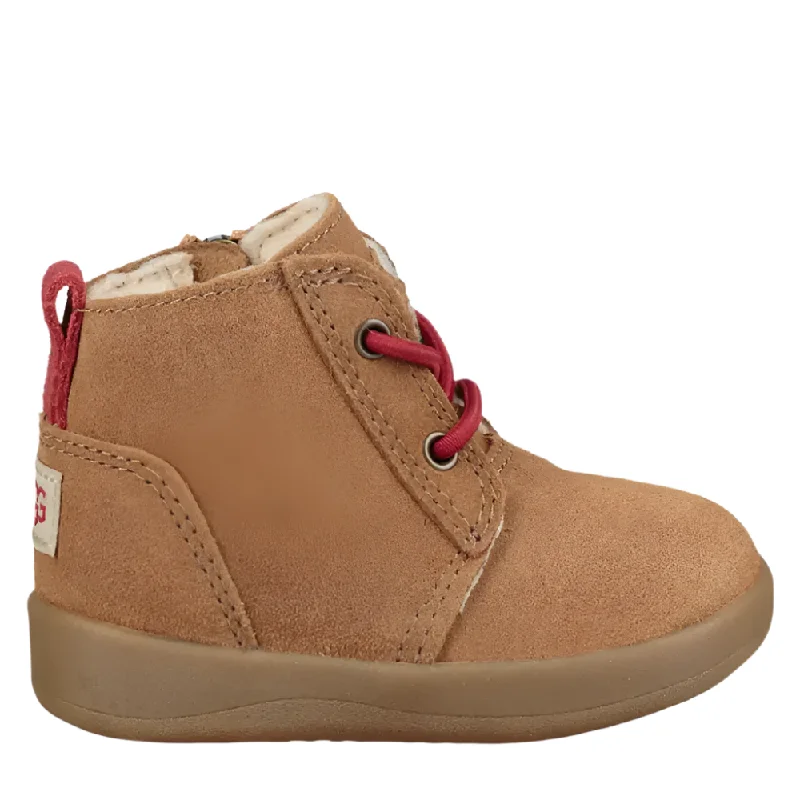 Comfortable boots for fall-Ugg Toddler Boys Kristjan Suede Boot Chestnut