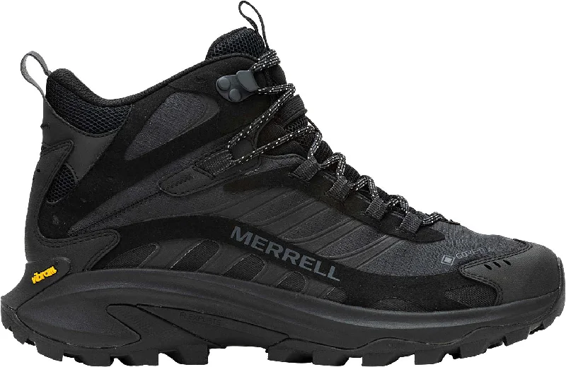 Affordable snow boots for women-Merrell Moab Speed 2 Mid GORE-TEX Mens Walking Boots - Black