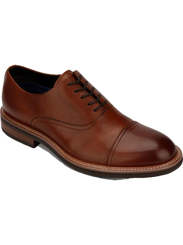 Klay Flex Mens Leather Lace-Up Cap Toe Oxfords