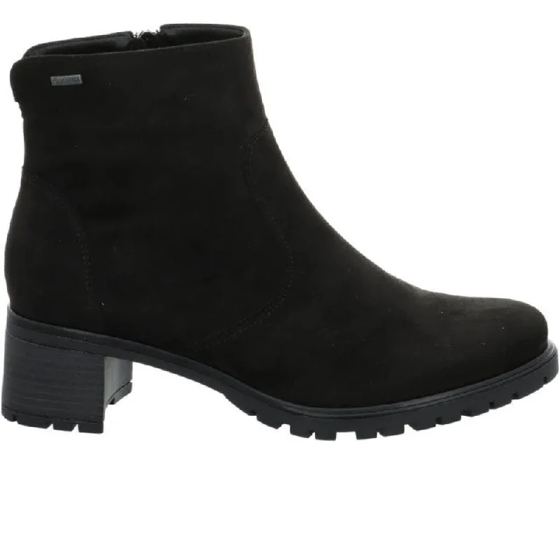 Cozy winter boots for women-Ara Women's Roselle Black Hydro-Microsuede