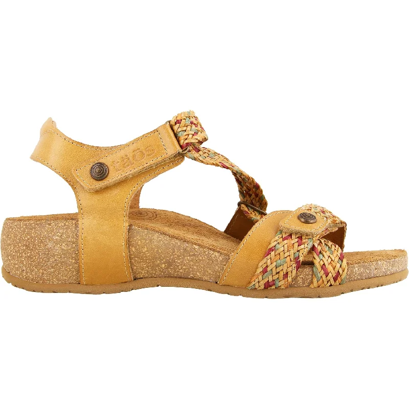 casual sandals with arch support -Women's Taos Trulie Tan Multi Leather