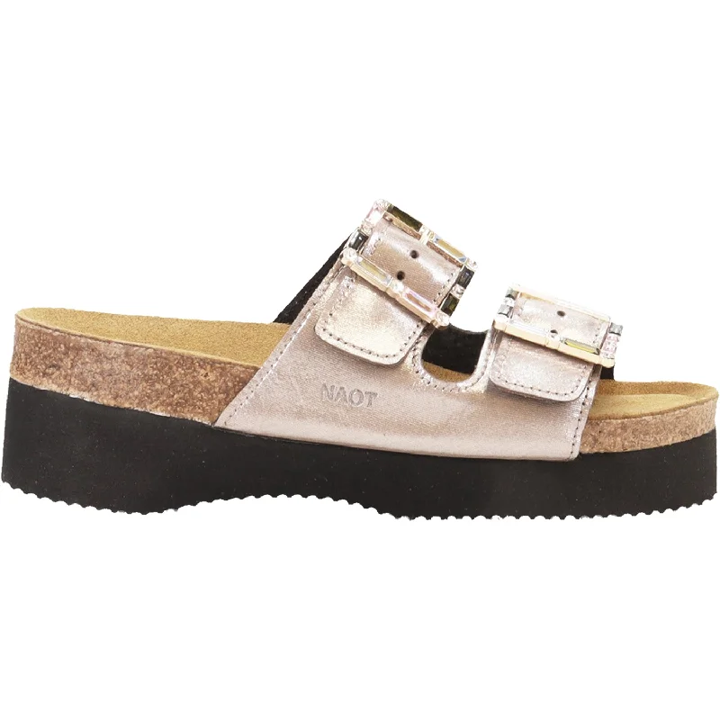 sandals for sightseeing and summer travelWomen's Naot Santa Rosa Silver Threads Leather