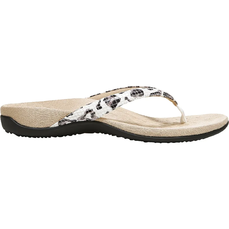 slip-on sandals for men -Women's Vionic Dillon White Leopard Leather