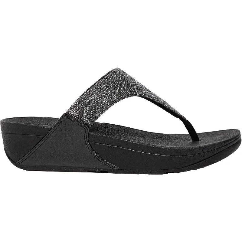 classic sandals for summer fashion -Women's FitFlop Lulu Glitz Black Leather