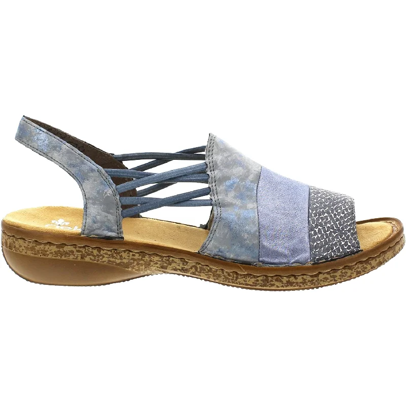 lightweight sandals for beach wear -Women's Rieker 628S3-12 Regina S3 Adria/Sky/Heaven Synthetic