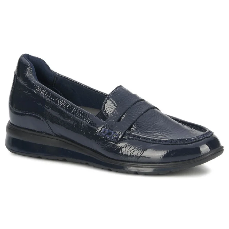 Ros Hommerson Dannon Navy Crinkle Patent Loafer (Women's)