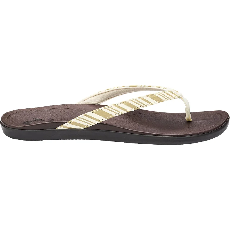 sandals for everyday casual comfort -Women's OluKai Ho'opio Clay/Stripe Synthetic