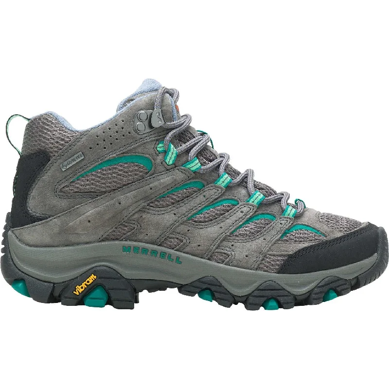 Warm boots for men with lining-Merrell Moab 3 Mid GORE-TEX Womens Walking Boots - Grey