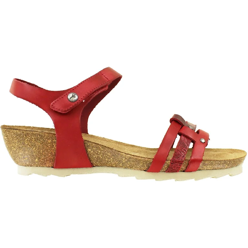 adjustable sandals for easy wear -Women's Wanda Panda Brenda Burdeos Combi Leather