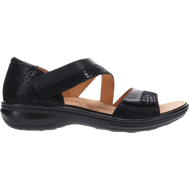 sandals for stylish beachwearWomen's Revere Mauritius Black Lizard Leather