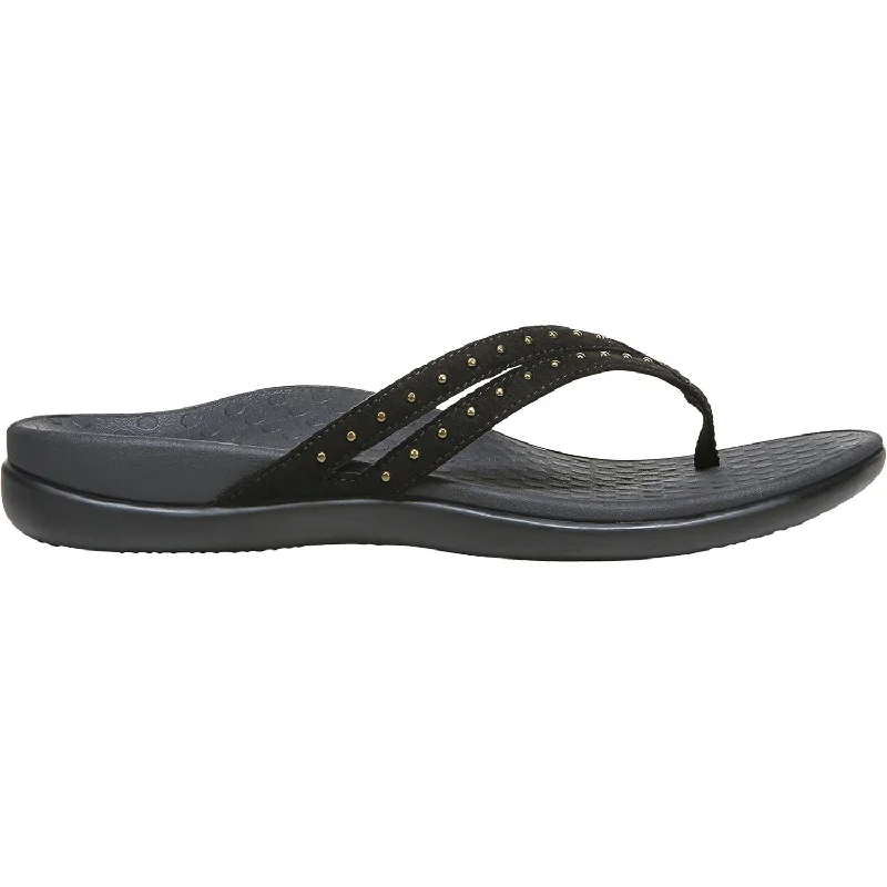 sandals for rough terrain -Women's Vionic Tasha Black Microfiber