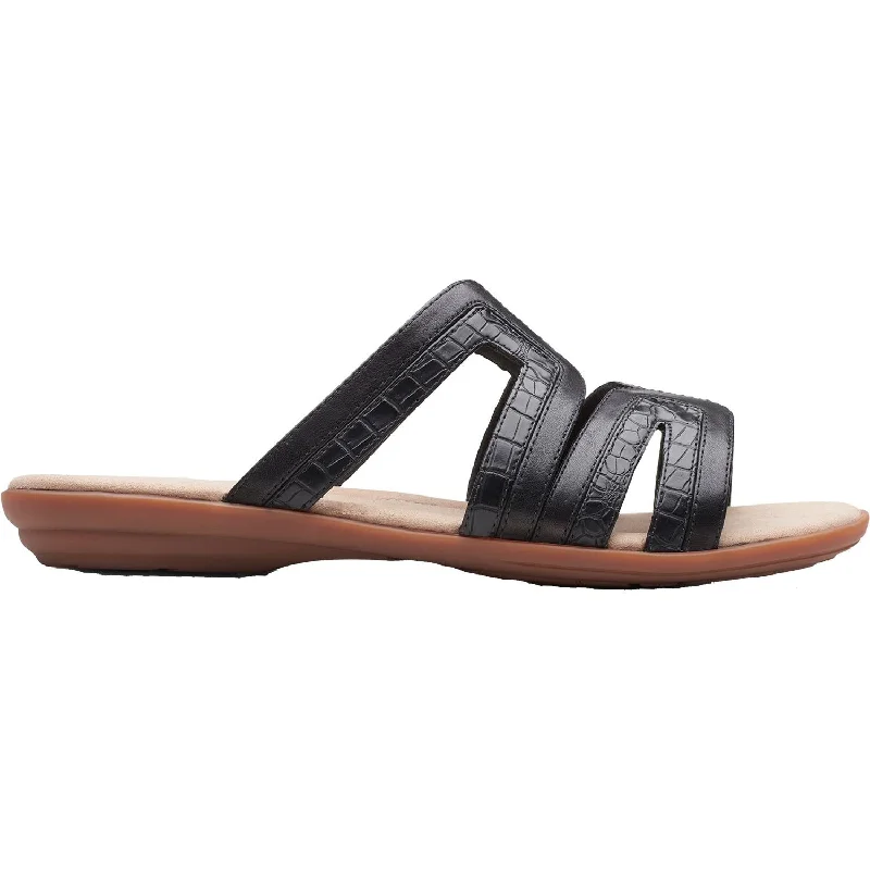 sandals for summer vacations with easeWomen's Clarks Ada Lilah Black Combi Leather