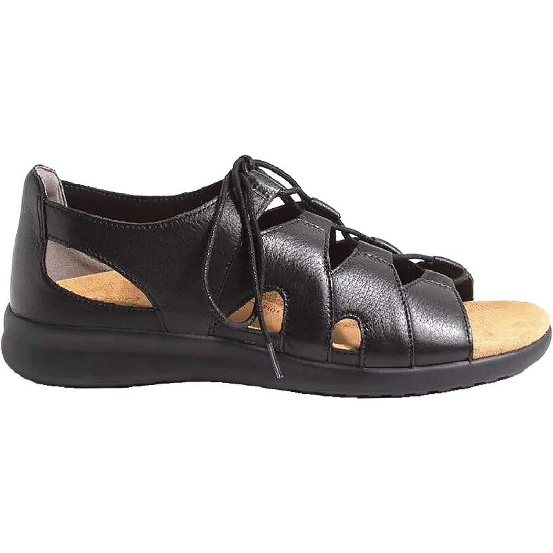 sandals for comfort all day long -Women's Ziera Barnett Black Leather