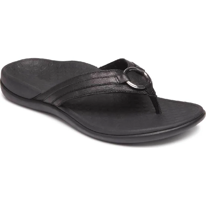 sandals for all-season wear -Tide Aloe Toe Post Sandal Leather Black