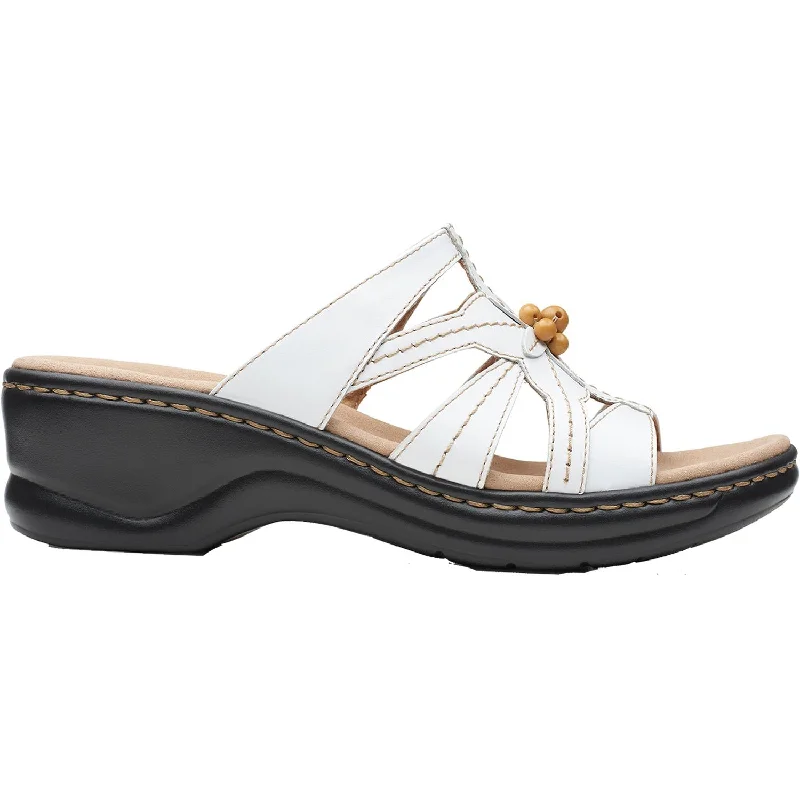 sandals with leather straps for durability -Women's Clarks Lexi Myrtle 2 White Leather