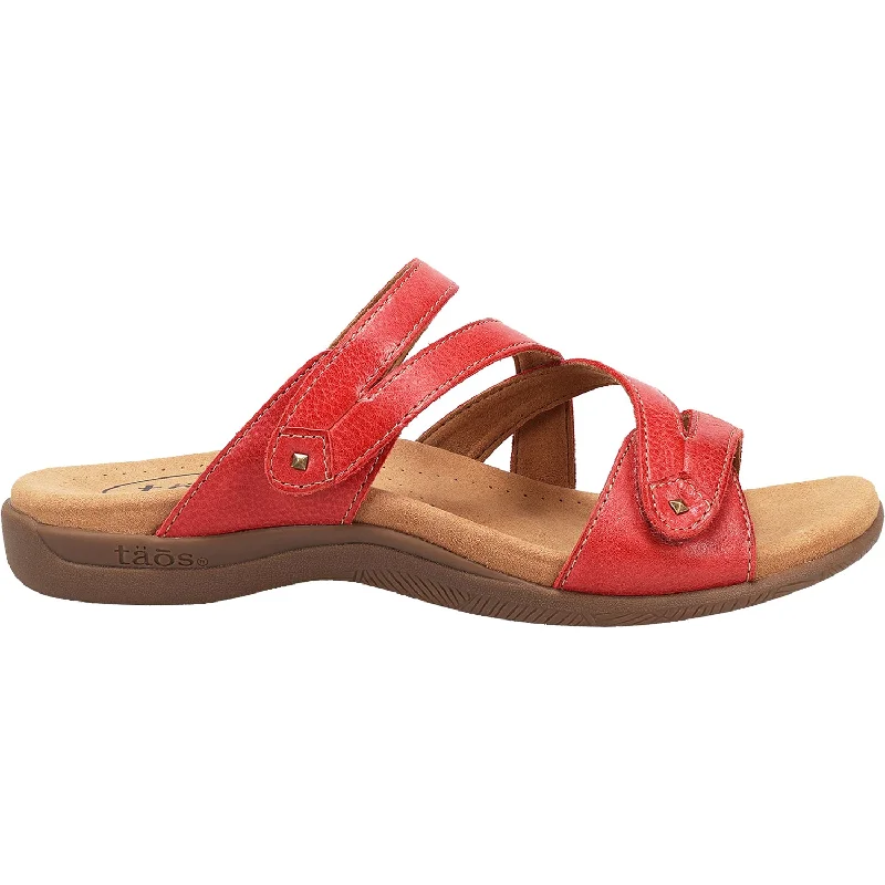 sandals for summer festivals -Women's Taos Double U True Red Leather