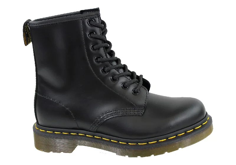 Stylish boots for urban snow walks-Dr Martens 1460 Black Smooth Unisex Leather Lace Up Fashion Boots