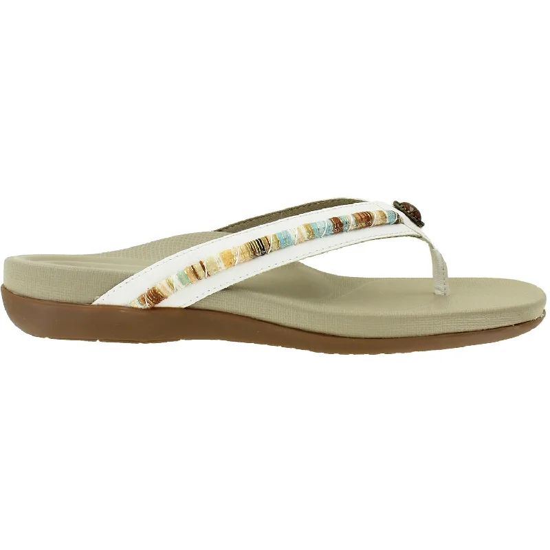 sandals for long-distance beach walksWomen's Aetrex Hazel White Synthetic